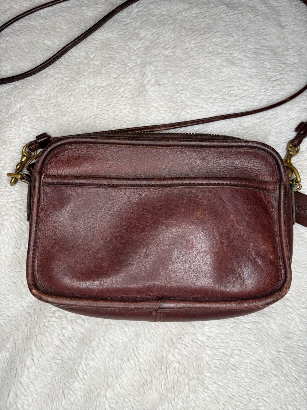 Vintage Coach Mahogany Leather Carnival Bag 9925 Crossbody Made In USA RARE - Picture 3 of 16